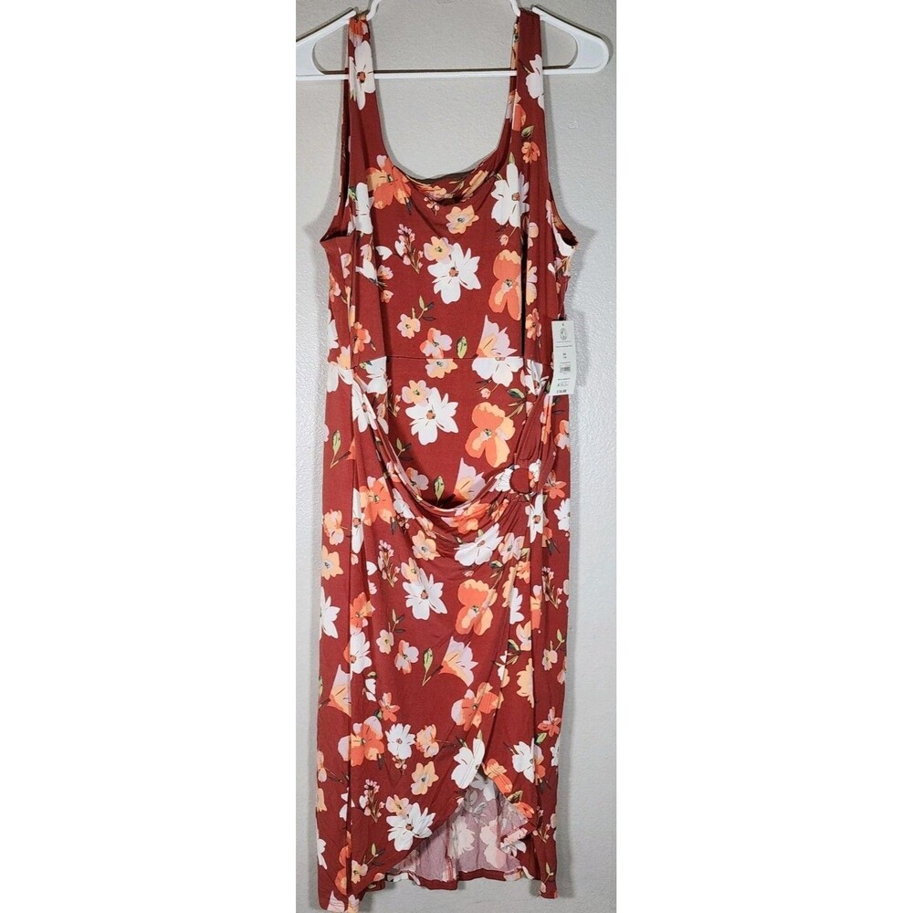No Boundaries Juniors Sleeveless Midi Wrap Floral Dress Size XXL (19)